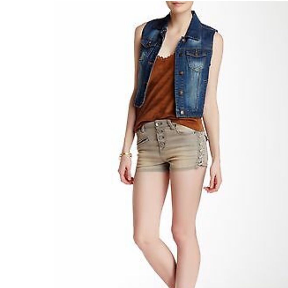 Free People Lone Ranger Coated Shorts in sand
